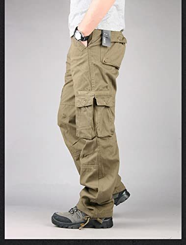 Men's Casual Cargo Pants?Muti-Pocket Relaxed Fit Tactical Pants Hiking Work Outdoor Plus Size Trousers4