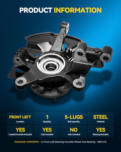 Image of PHILTOP Front Left steering knuckle and hub assembly Compatible with CX-7 2007-2012,Driver Side