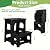 Folding 2-Step Stool, 8" 17" Non-Slip Collapsible Step Stools, Bedside Stepstools, Hold up to 300 lbs, Portable Folding Step Stools for Adults for Kitchen Home Toilet Bedroom Office RV (Black)