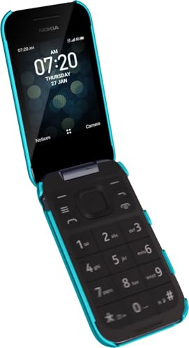 Image of Nakedcellphone Plastic Case for Nokia 2760 2780 Flip Phone, Slim Hard Shell Protector Cover with Grid Texture for Tracfone N139DL, TA-1398, TA-1451, TA-1420 - Teal Aqua Mint | Protective Hard Shell Cover, Satisfying Texture, Matte, For N139DL, TA-1398, TA-1451, TA-1420