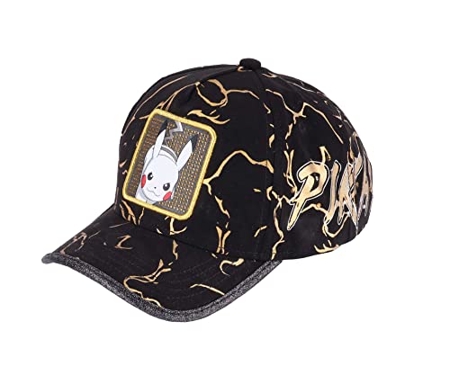 Capslab Pikachu Pokemon Street Black Yellow Strapback Cap - One-Size Cover
