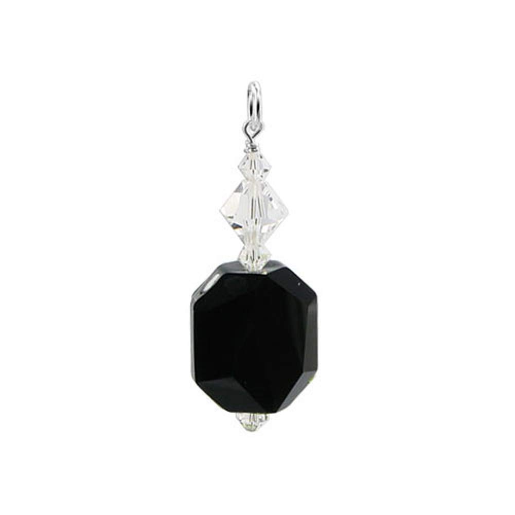 Gem AvenueBlack Austrian Crystal 925 Sterling Silver Pendant for Women