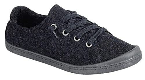 Forever Link Women's Classic Slip-On Comfort Fashion Sneaker, Charcoal Black, 8.5