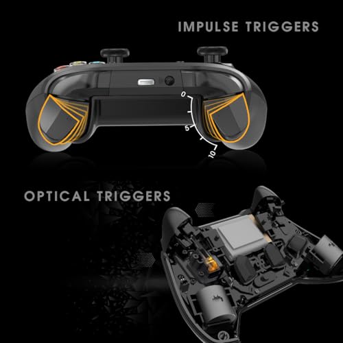 Image of Cosmic Byte Starforge Tri-Mode Controller | Optical Triggers with Trigger Locks | TMR Replaceable Joysticks | Impulse Trigger Feedback | HD Voice Coil Vibration | Macro Back Buttons | RGB & Tri-Mode Connectivity