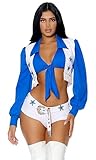 Forplay Women's Field Star Sexy Cheerleader Costume, White, Medium/Large