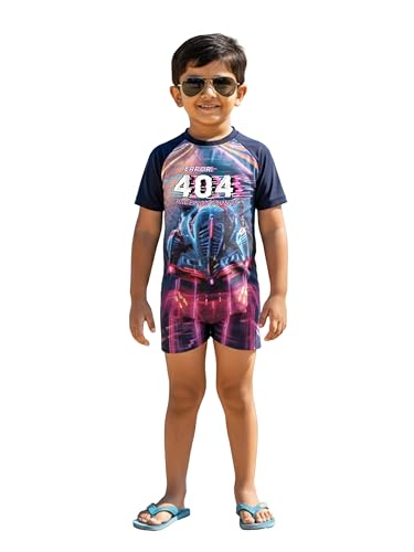 Image of KiddoPanti Boys & Girls Half Sleeve Mid Thigh Length Swim Suit