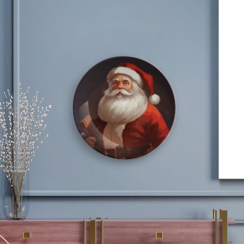 Plato decorativo Santa Claus de cerámica 7 pulgadas miniatura 5