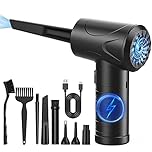 Electric Dust Blower 3 Speed 51000 RPM USB Rechargeable Compressed Air Spray PC Cleaning Kit with 6000 mAh Battery for Laptop, Keyboard, Car, Office Devices, Bank