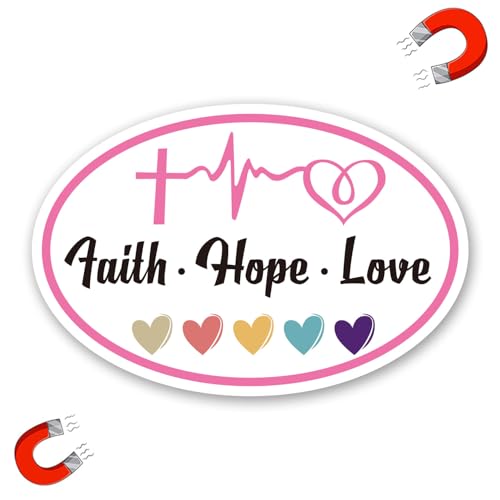 Image of Faith Hope Love Heart Car Magnet Decal for Car, Heavy Duty Automotive Truck SUV Magnet Decal