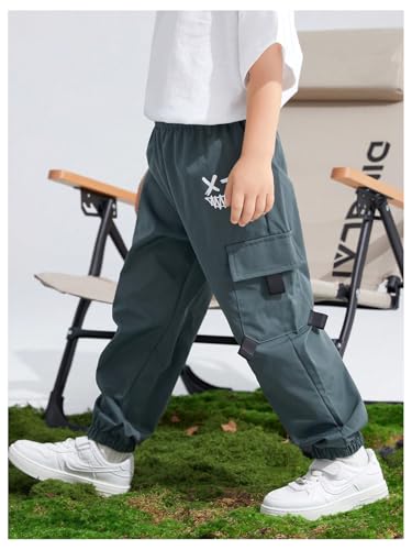 GORGLITTER Boy's Pants Cargo Smiley Face Graphic Preppy Workout Sports Trousers3