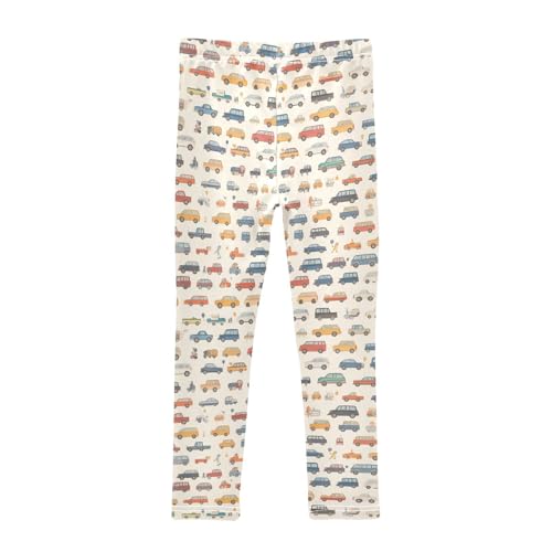 Cartoon Cars Collection Kids Girl's Leggings Stretchy High Waisted Pants Gym2