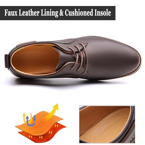 Mens Casual Leather Dress Shoes Classic Lace Up Wing Tips Oxford Sneakers Comfortable Soft Sole Non Slip Business Formal Derby Shoes for Office Work Driving Walking3