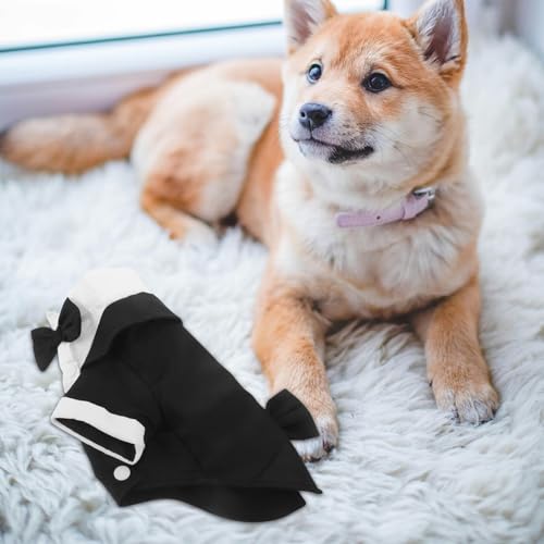 Smoking pour chien avec nœud ajustable et textile doux de cérémonie - 8