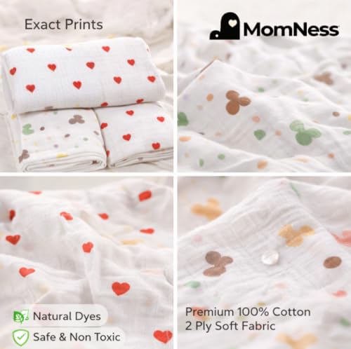 Image of 100% Muslin Cotton Swaddle for New Born Baby | Ultra-Soft & Breathable Baby Swaddle Wrap | Multipurpose Organic Blanket for Infants, Nursing Cover & Play Mat | 100x100 cm (Pack of 2)