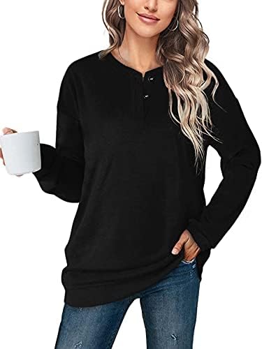 OFEEFAN Womens Casual Crewneck Sweatshirts Henley Button Up Long Sleeve Tunic Tops 1 OFEEFAN Womens Casual Crewneck Sweatshirts Henley Button Up Long Sleeve Tunic Tops