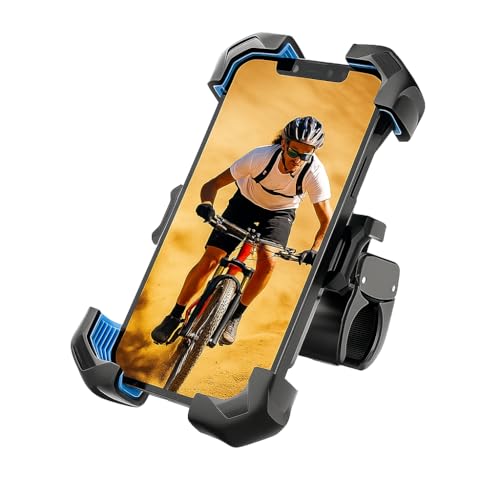 koviam Soporte móvil Bicicleta, Moto y Patinete. Soporte Universal. Compatible con iPhone, Samsung, Huawei (4,7'' a 6,8''). Fijación Segura y Resistente. Rotación 360º. Soporte telefono Moto.