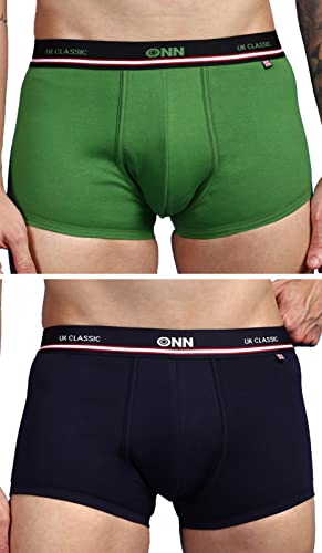 Image of ONN UK Classic Men's Combed Cotton Mini Trunk with Feather Touch Ultra Soft Waistband (Pack of 2)