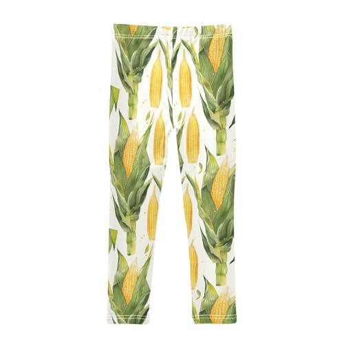 Corn Cobs Beautiful Exotic Watercolor Kids Girl's Athletic Leggings Comfortable Full Length Sweatpants Gym2