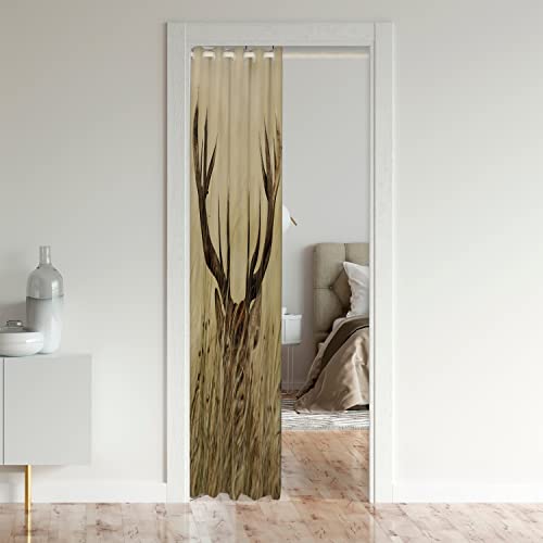 Loussiesd Deer Door Curtain For Doorway Privacy-Wild Animal Hunting Closet Door Cover-Bedroom,Living Room,Farmhouse-Insulated Thermal Curtain-Room Divider-132x203cm-1Panel - Image 3