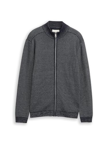 Cardigan TOM TAILOR 1049482 M homme maille bleu marine rayée