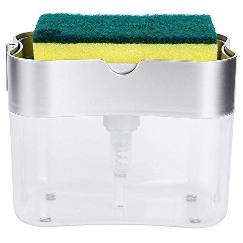 Dispensador de sabão de cozinha tipo prensagem 2 em 1 conveniente, limpador de panelas, para casa, e