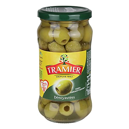 Tramier Olives Vertes Dénoyautées (1 x 160 g), olives de table provenant du Maroc, olives dénoyautées idéales pour apéritifs & recettes Cover