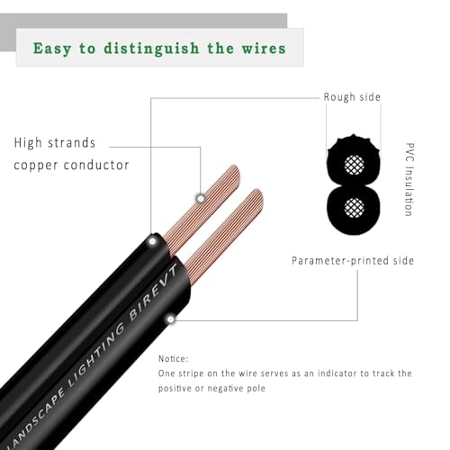Low Voltage Landscape Lighting Wire - Outdoor 16/2 Black, 100ft