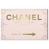 The Oliver Gal Artist Co. Fashion and Glam Wall Art Canvas Prints 'Couture Road Sign Rococo Blush'...