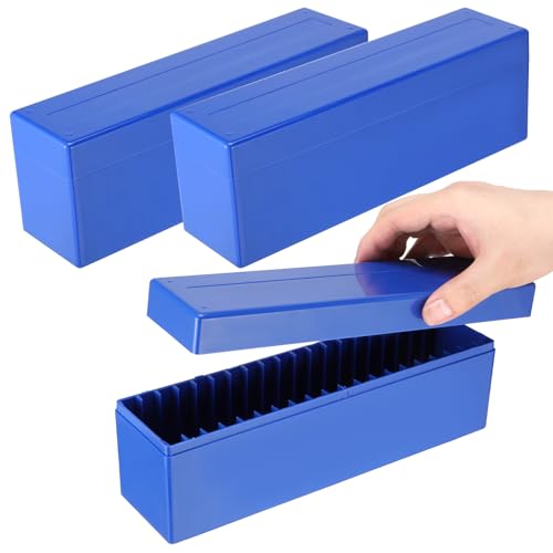 Cajas de almacenamiento para losas de monedas Simarro: organizador azul de 3 paquetes para 60 losas