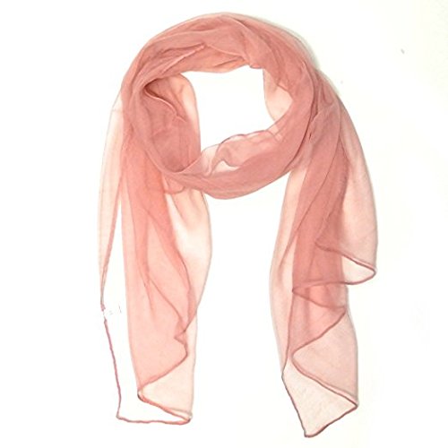 Wrapables Solid Color Silk Long Scarf, Pink2