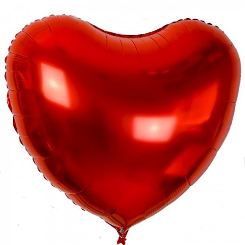 Masti Zone 5 PCS Love Heart Shape FOIL Balloon 12 Inch (RED)