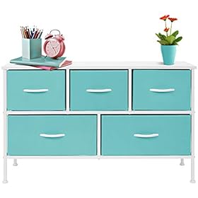 Sorbus Kids Dresser with 5 Drawers - Storage Chest Organizer Unit with Steel Frame, Wood Top, Easy Pull Fabric Bins… 41CqLVeHQOL. SS280