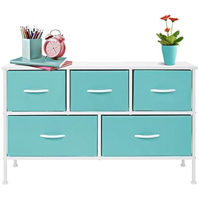 Sorbus Kids Dresser with 5 Drawers - Storage Chest Organizer Unit with Steel Frame, Wood Top, Easy Pull Fabric Bins… 41CqLVeHQOL. SS400