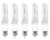 Anyray A1808Y (5)-Pack JD 250 Watt E11 250W Mini-Candelabra T4 Halogen Light Bulb, Clear 250Watts,...