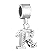 CharmSStory Alphabet Beads R Letter Initial Spacer Bead Dangle Clear Synthetic Crystal Charm For Bracelets