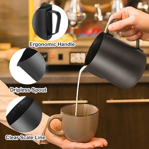 image for LifHap Milk Frothing Pitcher,Milk Steaming Frother Cup,Barista Cappucc