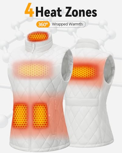 Quilted Women Heated Vest with 7.4V 14000mAh Large Capacity Battery Pack3