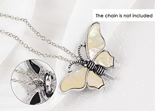 Image of Alilang Abalone Shell Butterfly Insect Brooch Lapel Pins Pendant Scarf Shawl Accessories Wedding Party