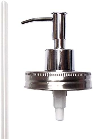zmOffers Rust Resistant Stainless Steel Mason Jar Lid with Metal Pump (Chrome)
