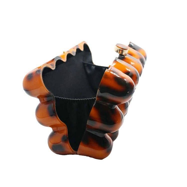 Image of Women Acrylic Clutch Chic Marble Evening Handbag Wedding Box Clutch Purse Chain Shoulder Bag for Prom Party