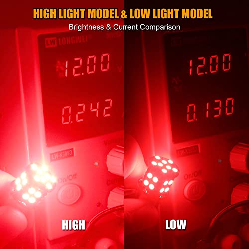 Ebaifun Flashing 12V Bay15D 1157 Led Strobe Brake Light Brilliant Red Stop Tail Parking 2057 7528 1154 3496 2057A 1157A Dual Filament Base Replacement Bulb For Car Truck Motorcycle And Trailer 2-Pack #TOP5