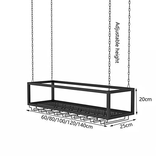 Porte-bouteille de vin suspendu à double rangement pour verres