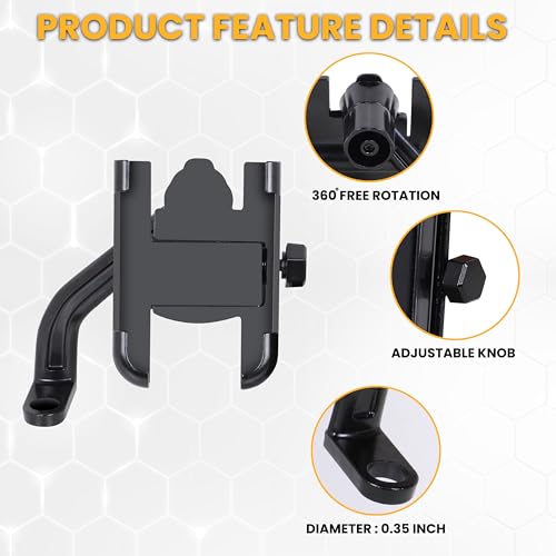 AUTOGUYS B29 Mobile Holder for Bikes or Bike Mobile Holder for Maps and GPS Navigation, one Click Locking, Firm Gripping, Anti Shake and Stable Cradle Clamp 360° Rotation Phone Mount (Random Color)