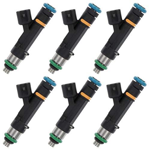 6pcs 0280158119 Injectors,ANGLEWIDE 4 Holes Fuel Injectors Sets fit for 2008-2010 for Dodge Grand Caravan,2007-2010 for Jeep Wrangler
