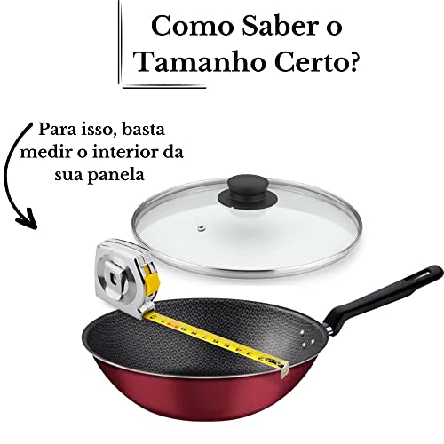 Jogo Tampas De Vidro Para Panelas Caçarolas Frigideiras 16 18 20 22 24