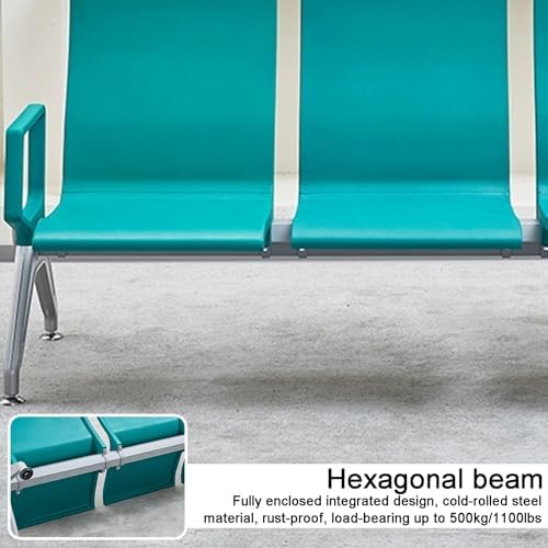 Yellow Waiting Room Chairs, 2-Seater Polyurethane Lobby Bench with Arms, Comfortable Seating for Office, Airport, Bank, Hospital, Barbershop - Durable & Stylish