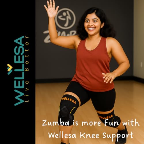 Image of WELLESA Knee Cap for Men & Women | Knee Support for Pain Relief | Knee Brace for Gym, Running, Badminton, Hiking, Basketball | Arthritis, Bursitis, Patellar Support | Size Small | Pack of 2