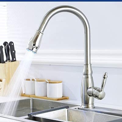 Robinet de cuisine noir brossé mitigeur haut de gamme avec douchette extractible