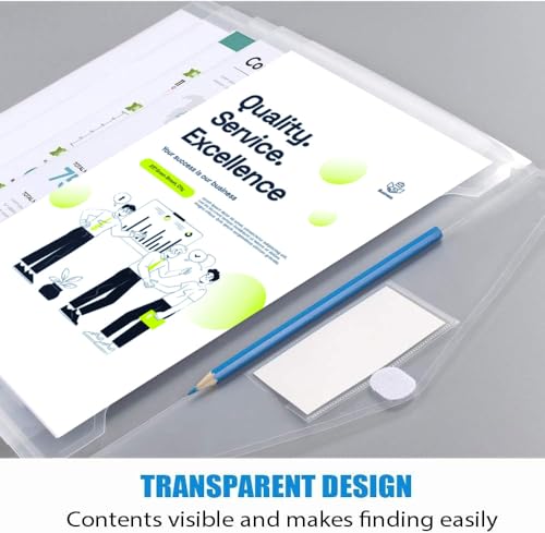 image for Sooez 24 Pack Plastic Envelopes Poly Envelopes, Clear Document Folders