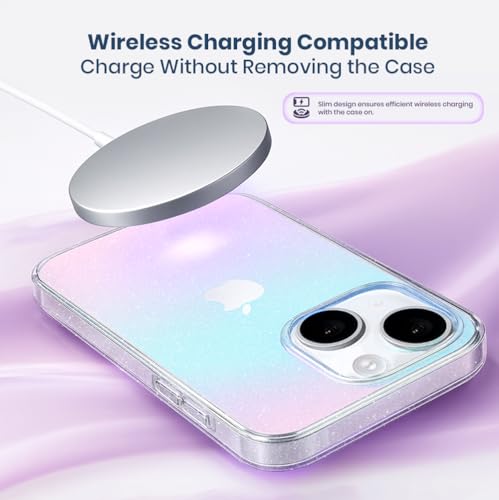 Image of MOOSH iPhone 15 Plus Rainbow Shine Case Cover with Shockproof Bumpers, Military-Grade Drop Protection, Anti-Bacterial Coating, Protective Phone Case Cover for iPhone 15 Plus (Rainbow Shine)